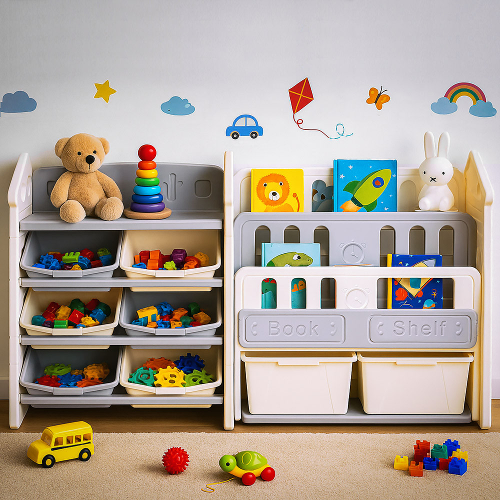Стелаж для іграшок та книг пластиковий в дитячу кімнату Mealux Block