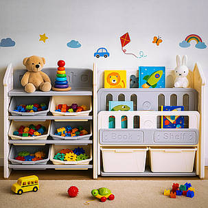 Стелаж для іграшок та книг пластиковий в дитячу кімнату Mealux Block, фото 1