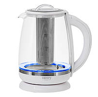 Новий скляний функціональний електричний чайник Camry CR1290 W із Європи з гарантією