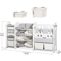 Стелаж органайзер з контейнерами та ящиками для іграшок та поличками для книг Mealux Line, фото 4