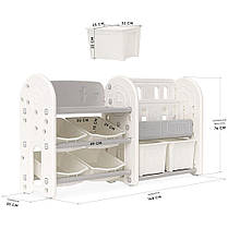 Стелаж для іграшок та книг пластиковий в дитячу кімнату Mealux Crato, фото 4