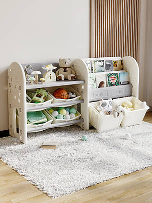 Стелаж для іграшок та книг пластиковий в дитячу кімнату Mealux Crato, фото 2