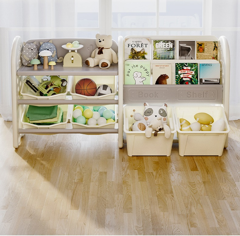 Стелаж для іграшок та книг пластиковий в дитячу кімнату Mealux Crato