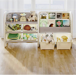 Стелаж для іграшок та книг пластиковий в дитячу кімнату Mealux Crato, фото 1