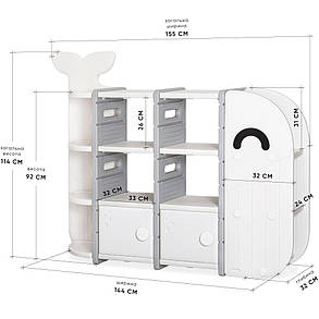 Стелаж органайзер з поличками для зберігання іграшок та речей Mealux Bubbles, фото 3