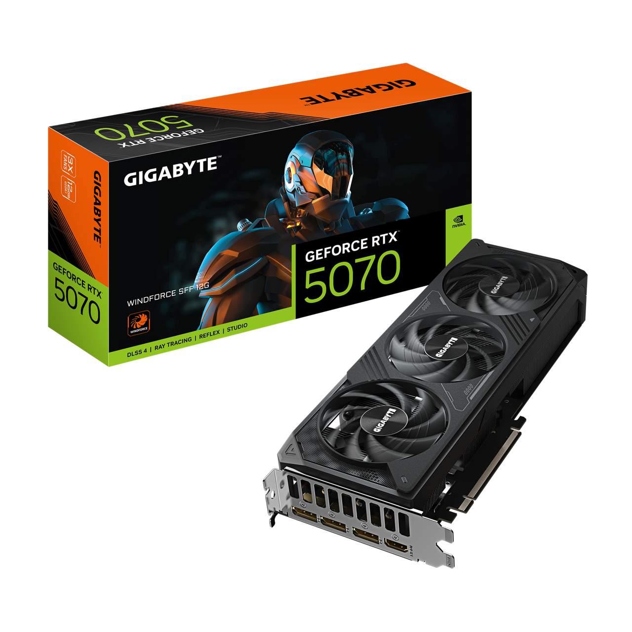 Відеокарта Gigabyte GeForce RTX5070 Windforce 12G 3xFAN, фото 1