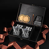 Камені для віскі в подарунковому наборі з келихами 310 мл оригінальний подарунок чоловікові на ювілей і день народження, фото 4