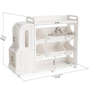 Стелаж органайзер з контейнерами-ящиками для зберігання іграшок речей книг Mealux Sheriff, фото 3