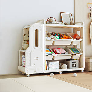 Стелаж органайзер з контейнерами-ящиками для зберігання іграшок речей книг Mealux Sheriff, фото 1