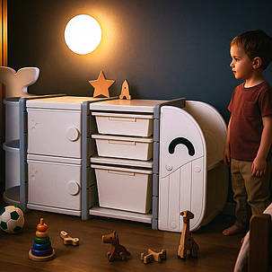 Стелаж органайзер з контейнерами та поличками для зберігання іграшок Mealux Swimo, фото 1