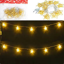 Гирлянда електрична LED 10шт. Зірка золото 2м. RJ-13