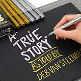 Набір маркерів металік на водній основі Metallic Craftwork Pen 12шт для малювання та творчості, 6 золотистих + 6 сріблястих, фото 2