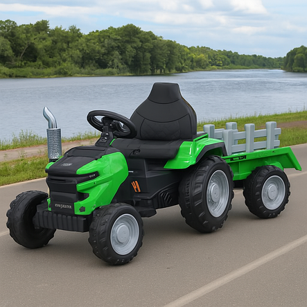 Трактор електромобіль дитячий M 6261EBLR-5 з акумулятором 12V7AH, музикою, bluetooth та EVA колесами, фото 2