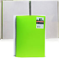 Зошит офісний А4 / 80 аркушів / клітинка / Книжка записна DIAMOND (COLOR BOOK) / на спіралі / салатова гладка