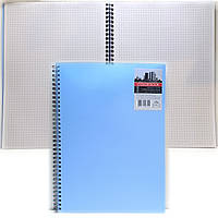 Зошит офісний А4 / 80 аркушів / клітинка / Книжка записна DIAMOND (COLOR BOOK) / на спіралі / блакитна гладка