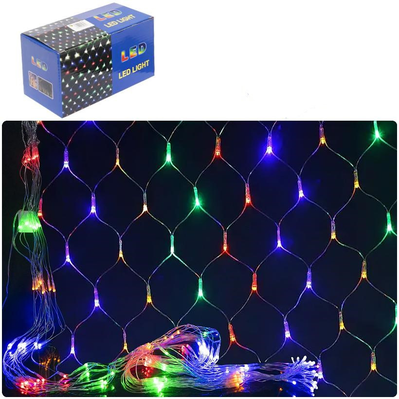Гірлянда електрична LED 96шт. Штора 1,5х1,5м. мультиколір D-1