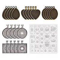 Набір форм молдів для створення кулонів з епоксидної смоли 30 предметів