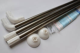 Карниз для ванної кутовий хромований 90x90x90 см