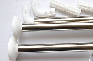 Карниз для ванної кутовий хромований 90x90x90 см, фото 5