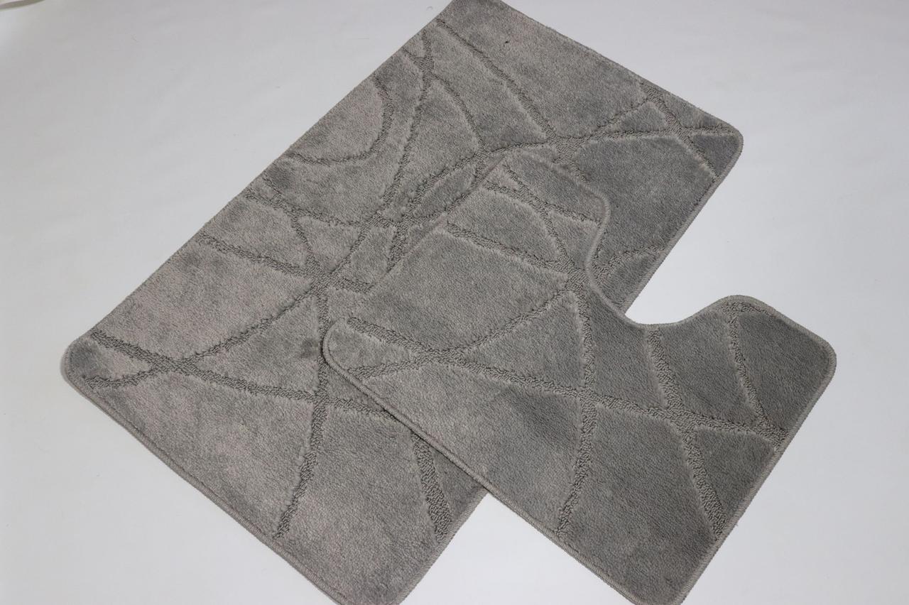 Набір килимків у ванну та туалет Vonaldi 100*60 см та 50*60 см lightgrey 10669