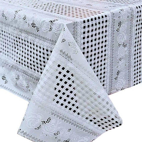 Скатертина з оригінальним Ажурним принтом на кухонний стіл, фото 1