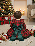Новорічне червоне картате плаття для дівчаток (розміри 80, 86, 92), фото 2