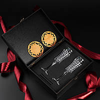 Подарунковий набір із 2 келихів для шампанського Bohemia Diamond 120 мл стильний подарунок чоловікові шефу на ювілей