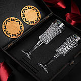 Подарунковий набір із 2 келихів для шампанського Bohemia Diamond 120 мл стильний подарунок чоловікові шефу на ювілей, фото 4