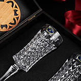 Подарунковий набір із 2 келихів для шампанського Bohemia Diamond 120 мл стильний подарунок чоловікові шефу на ювілей, фото 5