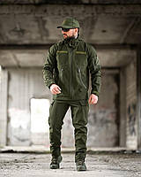 Демісезонний тактичний костюм олива softshell, Водовідштовхувальний військовий костюм олива на флісі, ewy bka smt
