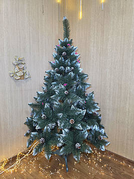 Ялинка "Елітна з шишками та калиною" зелена, 1.5 м