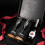 Набір келихів для шампанського 2 з гравіюванням подарунковий комплект для вина романтичний вечір богемія, фото 4