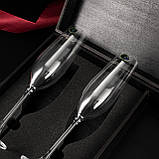 Набір келихів для шампанського 2 з гравіюванням подарунковий комплект для вина романтичний вечір богемія, фото 5