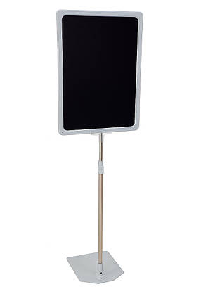 Стійка інформаційна з крейдяною табличкою, Рамка А4, з трубкою 500-1000 мм, Рекламна напольна стійка (1179), фото 1