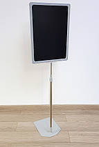 Стійка інформаційна з крейдяною табличкою, Рамка А4, з трубкою 500-1000 мм, Рекламна напольна стійка (1179), фото 2