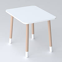 Дитячий прямокутний столик 46х60х45, стіл у дитячу від 1 року, білий