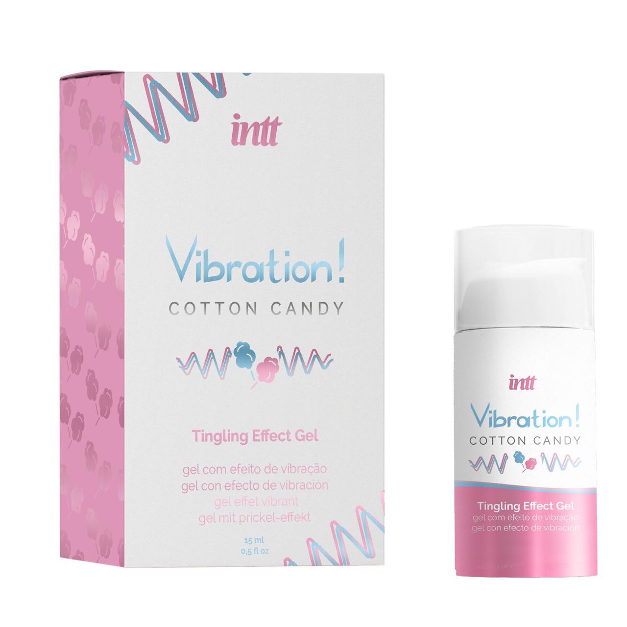 Рідкий вібратор Intt Vibration Cotton Candy (15 мл), густий гель, дуже смачний, діє до 30 хвилин Bomba💣, фото 1