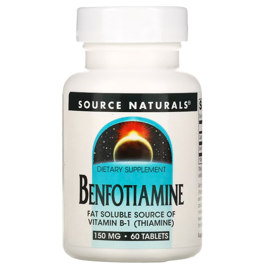 Source Naturals Бенфотіамін (Benfotiamine) 150 мг 60 таблеток, фото 1