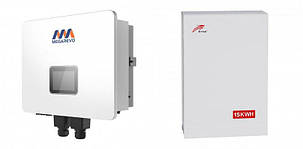 Гібридний сонячний інвертор MEGAREVO R8KL1D-G2/BAT-15KWH-51.2V-140A, фото 1