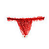Набір Intt BRAZILIAN PANTY RED: трусики на резинці S-XL з перлинним кільцем + полунична змазка Bomba💣, фото 2