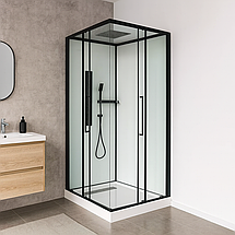 Душовий бокс Insana Kira 90х90х210 см на низькому піддоні скло прозоре розпашні двері, фото 2