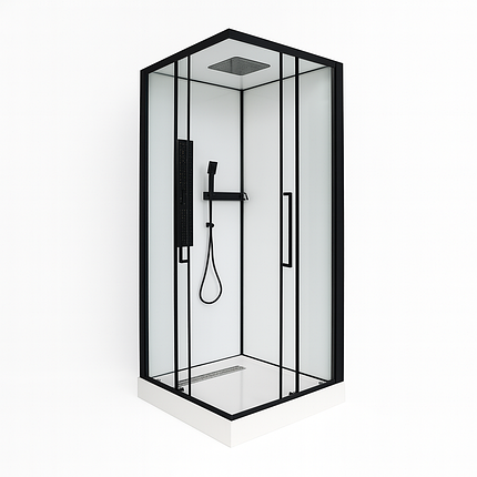 Душовий бокс Insana Kira 90х90х210 см на низькому піддоні скло прозоре розпашні двері, фото 1