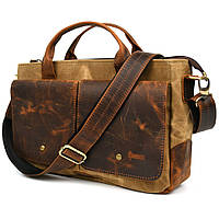 Чоловіча сумка з вощеного канвасу та кінської шкіри TARWA RYW-3990-3md