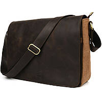 Сумка чоловіча через плече зі шкіри та канвас TARWA RCC-1047-3md