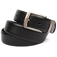 Ремінь зі шкіри оленя 35 мм чорний класична пряжка Sergio Torri ST2027D