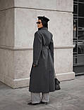 Жіноче демісезонне кашемірове пальто з поясом, фото 2