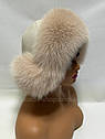 Шапка жіноча з хутра песця "Вушанка", фото 2