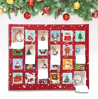 Адвент календар з прикрасами Набір для створення браслетів Новорічний червоний у стилі Pandora на 24 віконця., фото 4