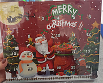 Адвент календар з прикрасами Набір для створення браслетів Новорічний червоний у стилі Pandora на 24 віконця., фото 2