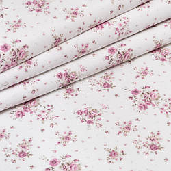 Фланель "Троянди лілові" на білому тлі, ширина 240 см